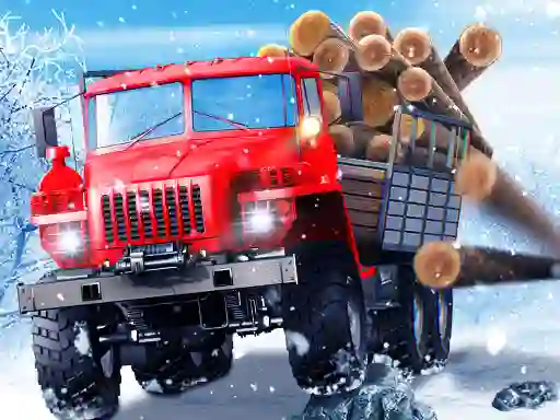 Гульня Truck Driver: Snowy Roads онлайн