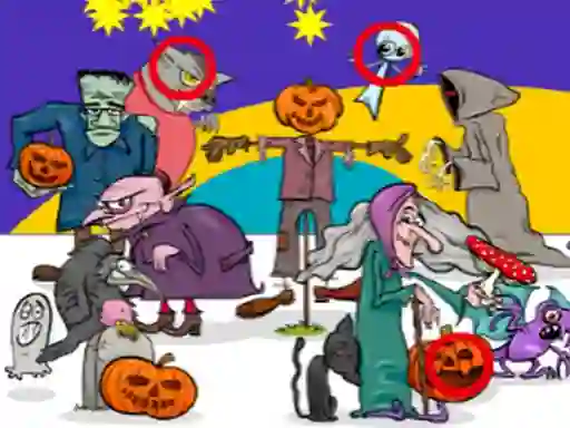 Гульня Find 5 Differences Halloween онлайн