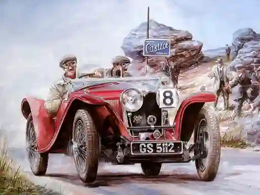 Гульня Painting Vintage Cars Jigsaw Puzzle 2 онлайн