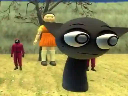 Гульня Squid Game Sprunki Hide онлайн