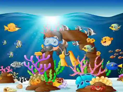 Гульня Water Dive 2D: Underwater Survival онлайн