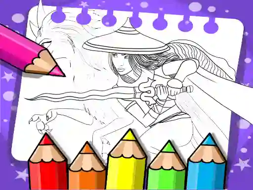 Гульня Raya And The Last Dragon Coloring Book онлайн