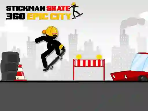 Гульня Stickman Skate 360 Epic City онлайн