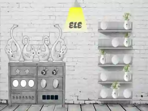 Гульня Black and white House Escape онлайн