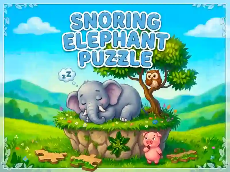 Гульня Snoring Elephant Puzzle онлайн