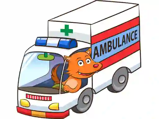 Гульня Cartoon Ambulance Puzzle онлайн