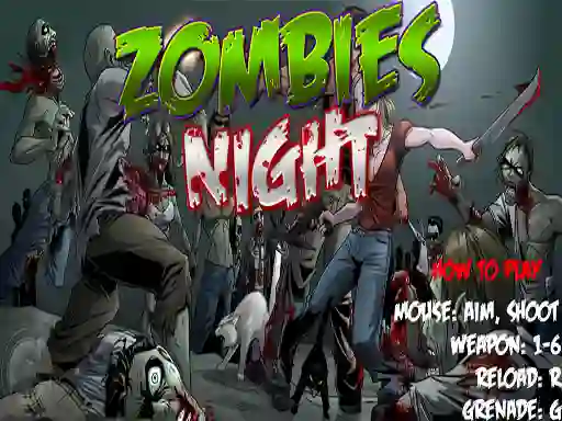 Гульня Zombies Night онлайн
