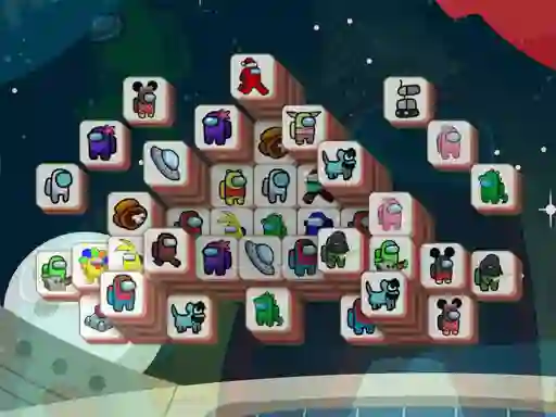 Гульня Among Mahjong Tiles онлайн