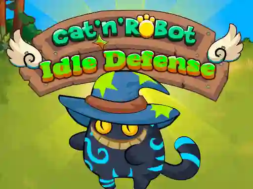 Гульня Cat'n'Robot Idle Defense онлайн