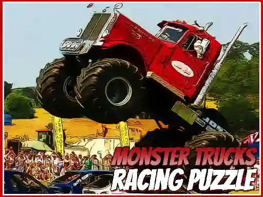 Гульня Monster Trucks Racing Puzzle онлайн