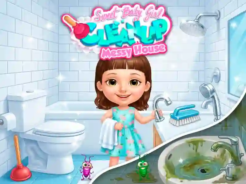 Гульня Sweet Baby Girl Cleanup Messy House онлайн