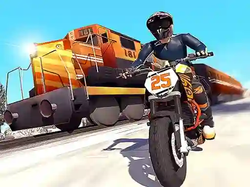 Гульня Trail Bike vs Train Race онлайн