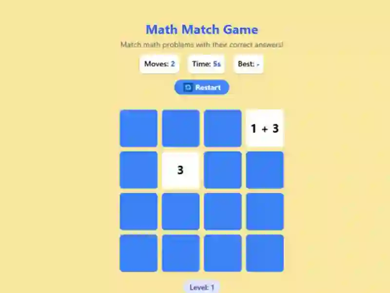 Гульня Math Match Game онлайн
