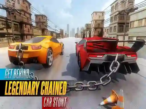 Гульня Chained Car Stunts Race Mega Ramp онлайн