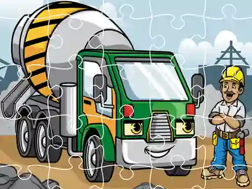 Гульня Construction Trucks Jigsaw онлайн