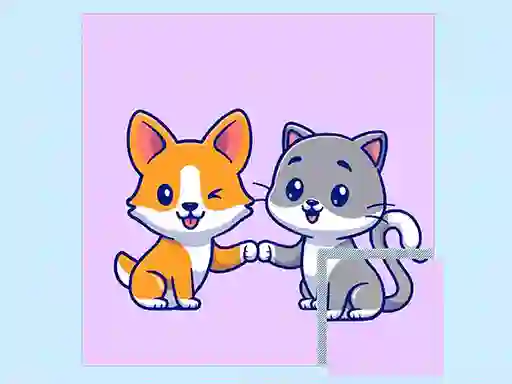 Гульня Cats and Dogs Puzzle онлайн