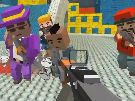 Гульня GunGame shooting warfare: blocky gangster онлайн