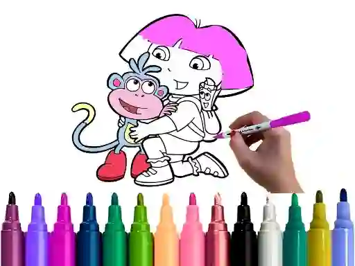 Гульня Dora Coloring Fun Time онлайн