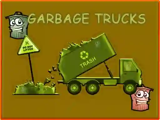 Гульня Garbage Trucks Hidden Trash Can онлайн