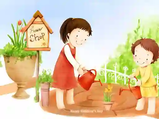 Гульня Cartoon Childrens Day Puzzle онлайн