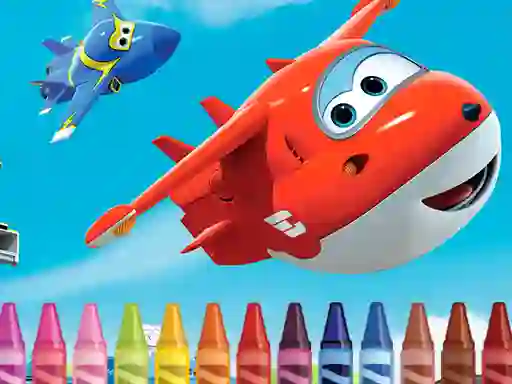Гульня Superwings Coloring онлайн