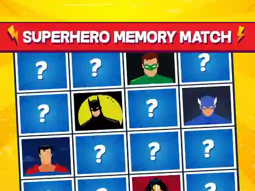 Гульня Superhero Memory Match онлайн
