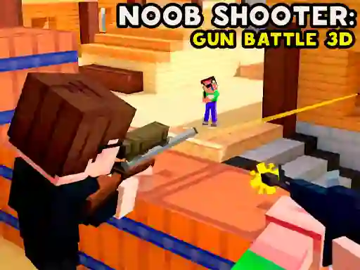Гульня Noob Shooter: Gun Battle 3D онлайн