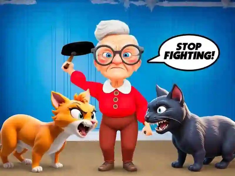 Гульня Cat and Granny онлайн