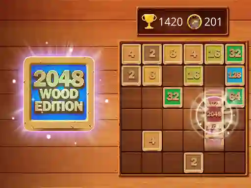 Гульня 2048 Wooden Edition онлайн