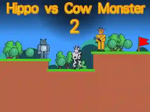 Гульня Hippo vs Cow Monster 2 онлайн