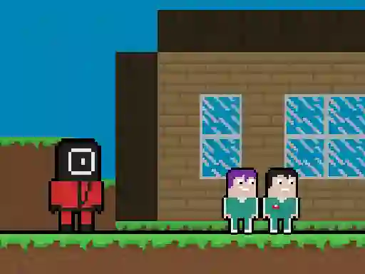 Гульня Squid Escape But Blockworld онлайн