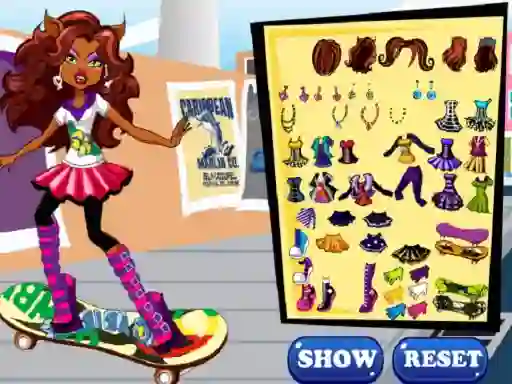 Гульня Clawdeen skates онлайн