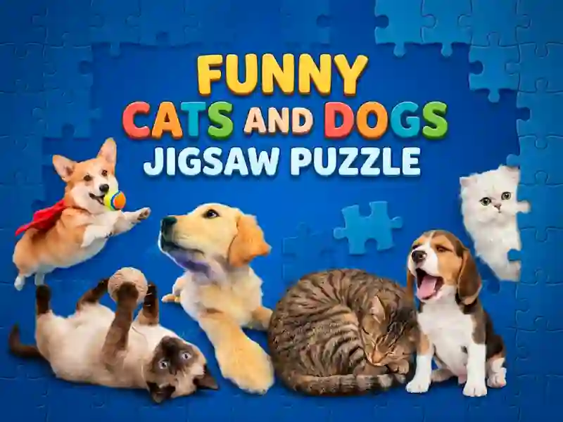 Гульня Funny Cats And Dogs Jigsaw Puzzle онлайн