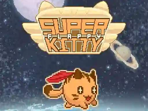 Гульня Flappy Super Kitty онлайн