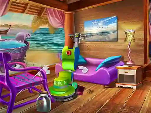 Гульня Beach House Cleaning онлайн