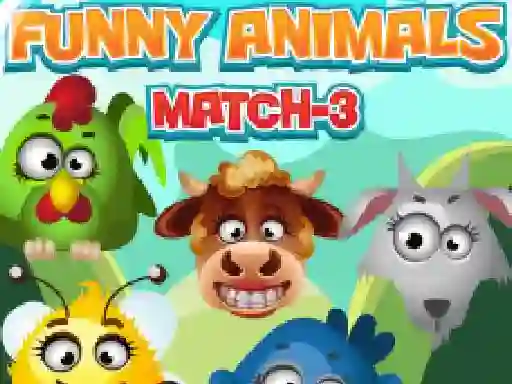 Гульня Funny Animals Match 3 онлайн