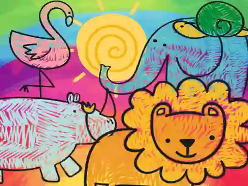Гульня Little Animals Coloring онлайн