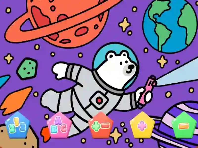Гульня Color By Code Space Bear онлайн