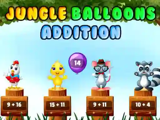 Гульня Jungle Balloons Addition онлайн