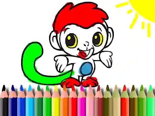 Гульня Back To School: Monkey Coloring онлайн