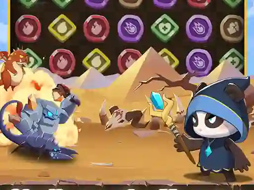 Гульня Legend of Panda Match 3 & Battle онлайн