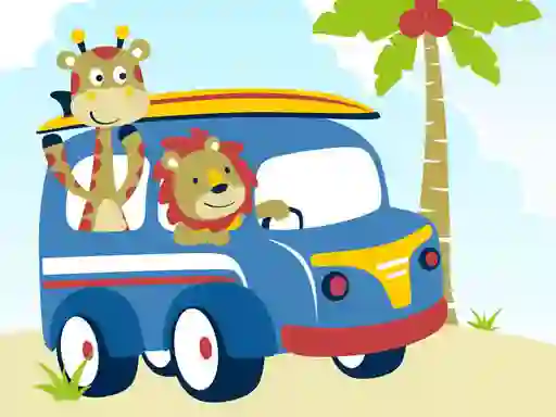 Гульня Cute animals with cars difference онлайн