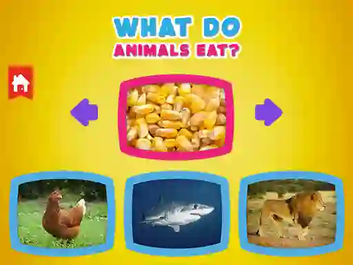 Гульня What Do Animals Eat? онлайн