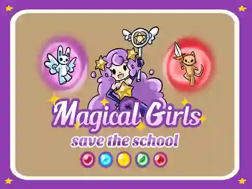 Гульня Magical Girls Save the School онлайн