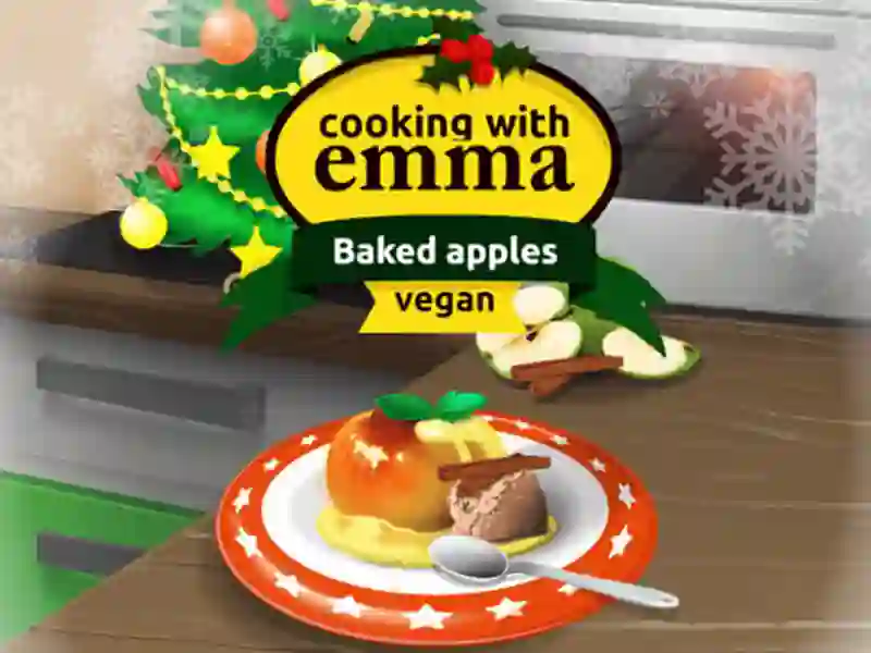 Гульня Cooking with Emma Baked Apples vegan онлайн
