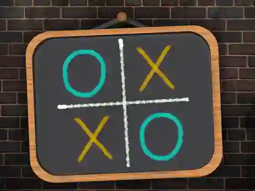 Гульня Tic Tac Toe blackboard онлайн