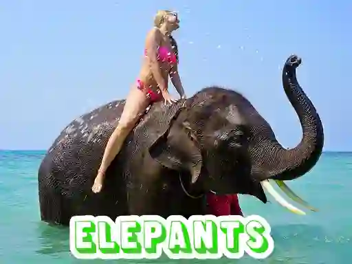 Гульня Elephants Puzzle онлайн