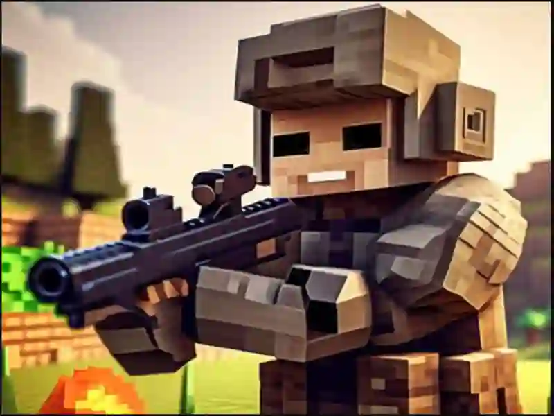 Гульня Pixel Village Battle 3D.io онлайн