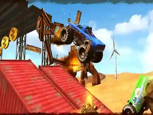 Гульня Monster Truck Impossible Track Plane Simulator онлайн