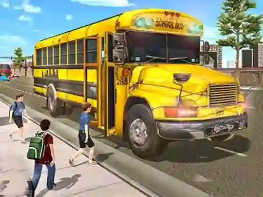 Гульня City School Bus Driving онлайн